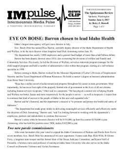 Barron chosen to lead Idaho Health