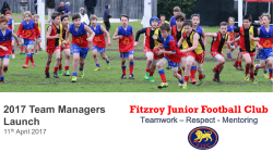 2017 Team Managers Launch Fitzroy Junior Football Club