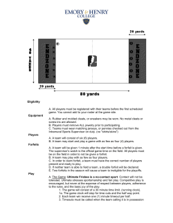 Eligibility A. All players must be registered with their teams before