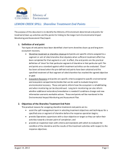 LEMON CREEK SPILL: Shoreline Treatment End Points