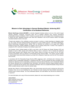 Mission to Gain Advantage in German Biodiesel Market, Achieving