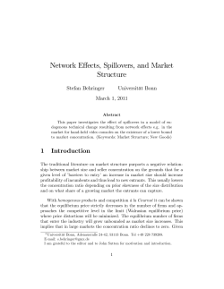 Network Effects, Spillovers, and Market Structure
