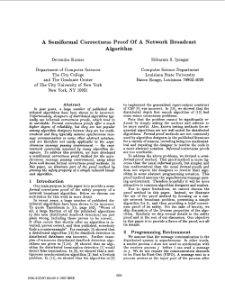 A Semiformal Correctness Proof Of A Network Broadcast Algorithm