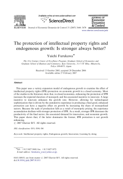 The protection of intellectual property rights and endogenous growth