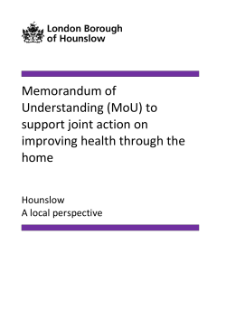 Memorandum of Understanding (MoU) to support joint action on