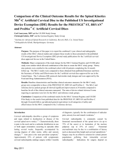 Comparison of the Clinical Outcome Results for the Spinal Kinetics