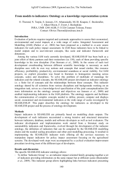 From models to indicators: Ontology as a knowledge representation