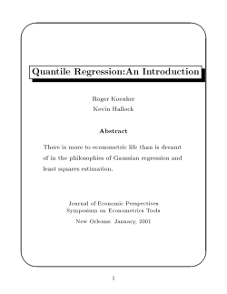 Quantile Regression:An Introduction