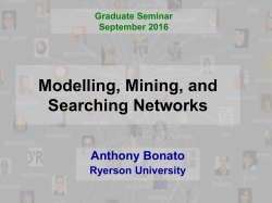 Models of the web graph - Department of Mathematics