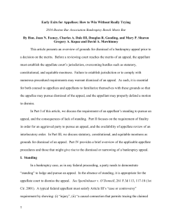 Early Exits for Appellees: How to Win Without Really Trying 2016