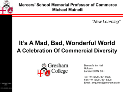 Commerce Professor Michael Mainelli