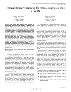 Optimal itinerary planning for mobile multiple agents in WSN