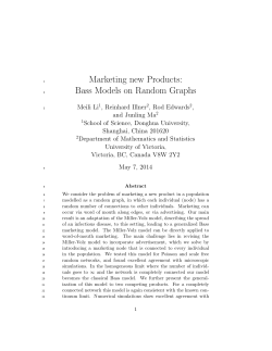 Marketing new Products: Bass Models on Random Graphs