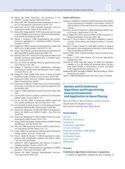 Genetic and Evolutionary Algorithms and Programming