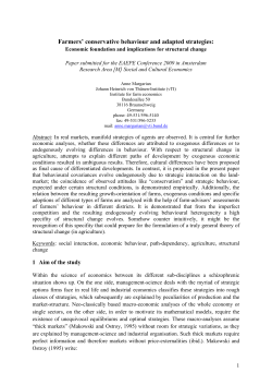 Farmers` conservative behaviour and adapted strategies