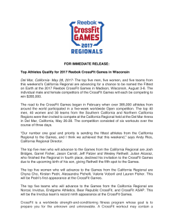 FOR IMMEDIATE RELEASE: Top Athletes Qualify for 2017