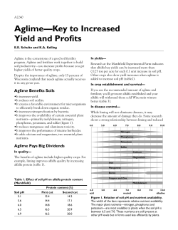 Aglime&mdash;Key to Increased Yield and Profits