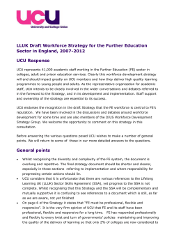 LLUK draft workforce strategy for FE in England, 2007-2012