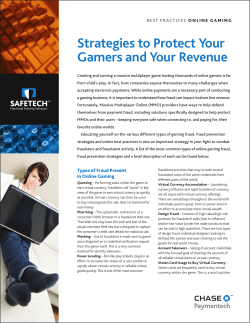 Strategies to Protect Your Gamers and Your Revenue