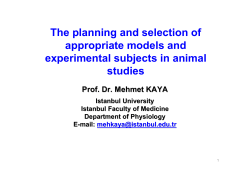 The planning and selection of appropriate models and experimental
