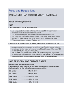 Rules and Regulations - Goddard Junior Ball League