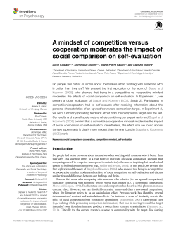 A mindset of competition versus cooperation moderates the impact
