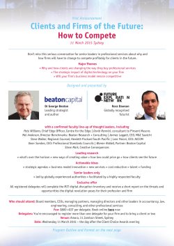 Clients and Firms of the Future: How to Compete