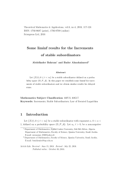 Some liminf results for the Increments of stable