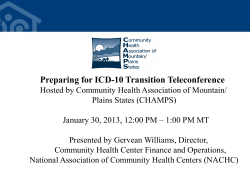 CHAMPS ICD-10 Teleconf Slides Final 1-30-13