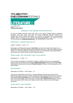 BUSINESS AT CHELTENHAM LITERATURE