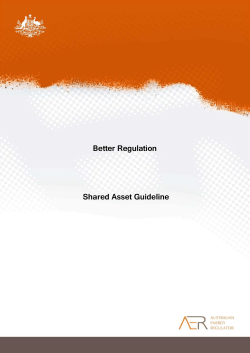 AER shared asset guideline - Australian Energy Regulator