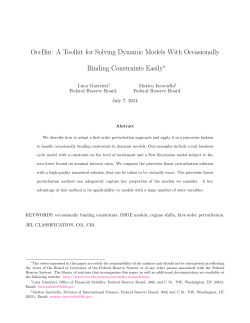OccBin: A Toolkit for Solving Dynamic Models With Occasionally
