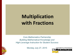 Multiplication of Fractions - University of Wisconsin