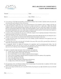 declaration of commitment / taking responsibility