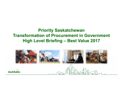 Priority Saskatchewan Transformation of Procurement in
