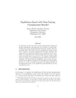 Equilibrium Search with Time-Varying Unemployment Benefits&lowast;