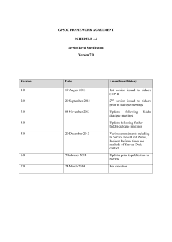 GPSOC FRAMEWORK AGREEMENT SCHEDULE 2.2