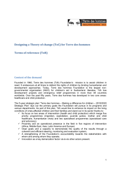 Designing a Theory of change (ToC) for Terre des hommes Terms of