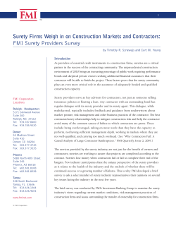 Surety Firms Weigh in on Construction Markets and Contractors: FMI