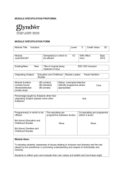 module specification form