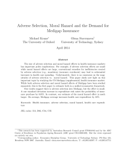 Adverse Selection, Moral Hazard and the Demand