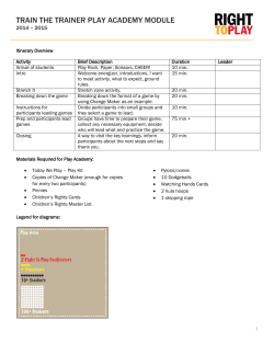 train the trainer play academy module - Right To Play