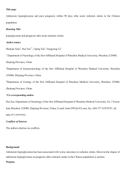 Admission hyperglycemia and Poor Prognosis Within 90 Days After