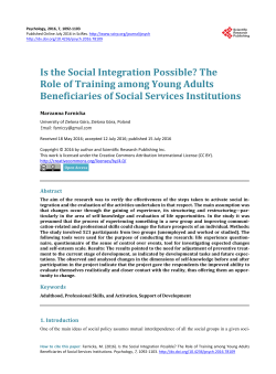 Is the Social Integration Possible? The Role of Training among