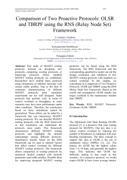 olsr and tbrpf using the rns - International Journal of Computer