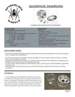 Spyderlock Wheels installation instructions