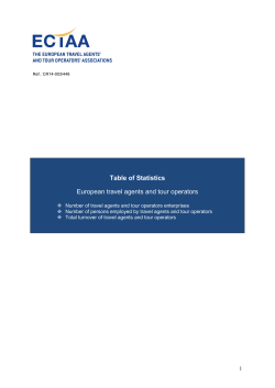 Table of Statistics European travel agents and tour operators