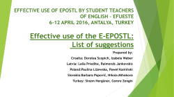 Effective use of the e-EPOSTL: List of suggestions