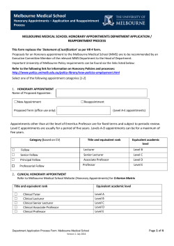 Department Application Process Form