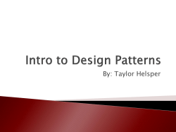 Intro to Design Patterns - Mississippi State University